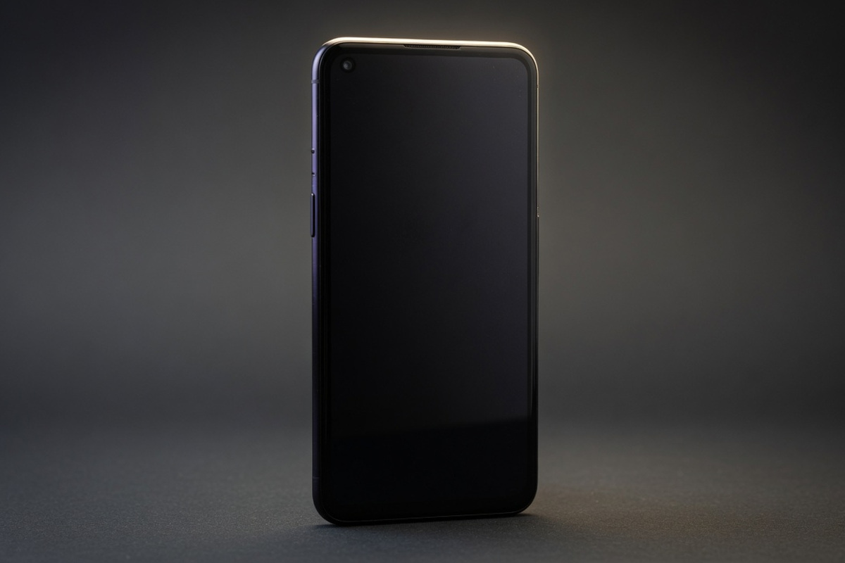 Delta Zero — black Android phone, blank screen